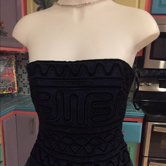 BCBG Navy and black long gown - Picture 2 of 6